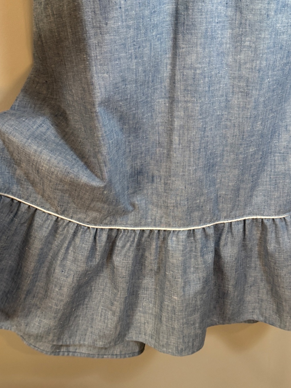 Vintage 70s 80s Tem Tex Western Prairie Skirt Chambray Blue Ruffle Maxi 28” W - Picture 9 of 14